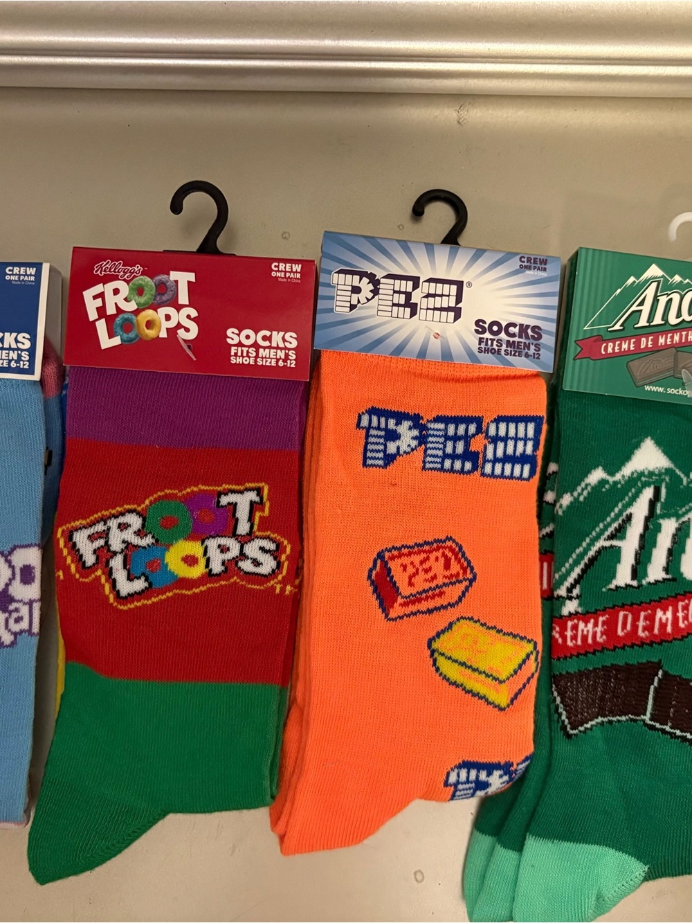 NWT BUNDLE-Novelty Crew Socks Pop-Tart, Pez, Fruit Loops, Andes